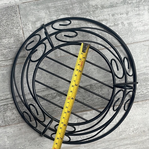 Fruit-ball Curly Metallic Work Holder Wire Base Ball Dish Art Wide Plate Bowl - Picture 5 of 9